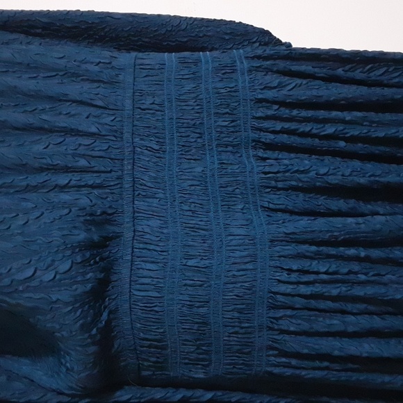 Current AIR anthropologie Elegant Teal Dress Women M Textured Babydoll Event Y2k - Picture 6 of 11